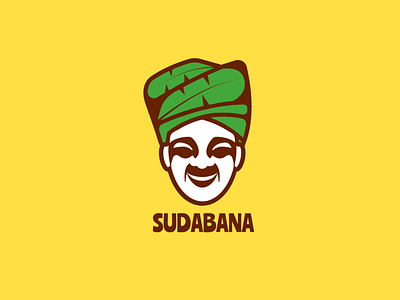 SUDABANA Logo banana leaf brand branding company face fruits illustration illustrator logodesign smile sudan traditional