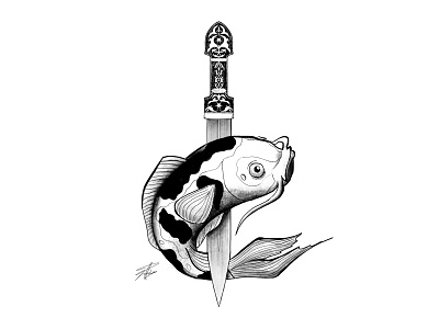 Blade art blade cultures dagger digital illustration digitalart drawing illustration ink inktober knife koi photoshop sketch