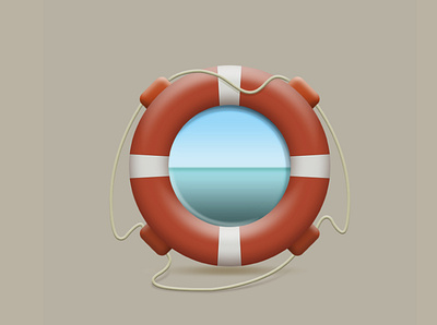 Lifebuoy Icon art design flat icon illustration minimal ui ux vector web