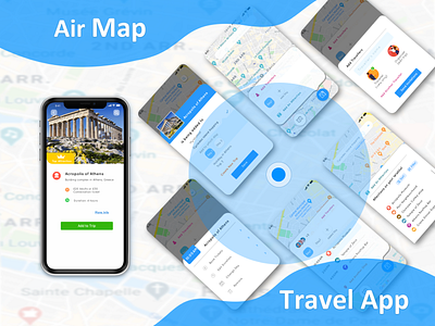 Air Map app design flat ui ux