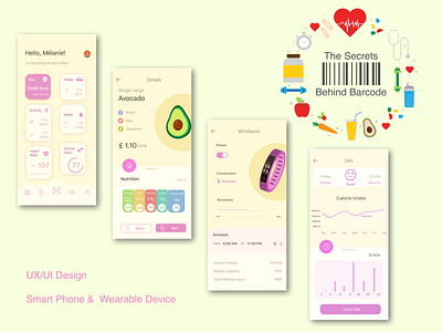 Behind Barcode app flat ui ux