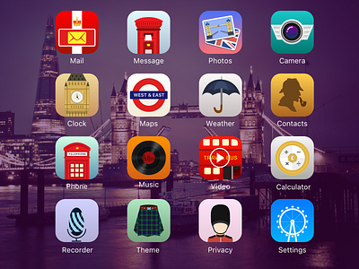 British Theme Icons app design flat icon illustration ui ux