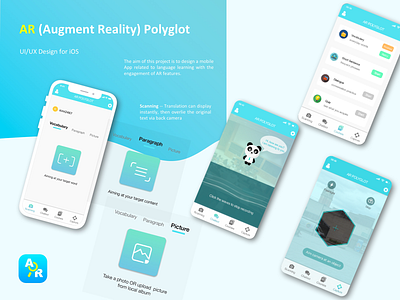 AR (Augment Reality) Polyglot app design ui ux