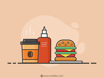 Fast Food Illustration art artist design digital art drawing icon illustration illustrator vector
