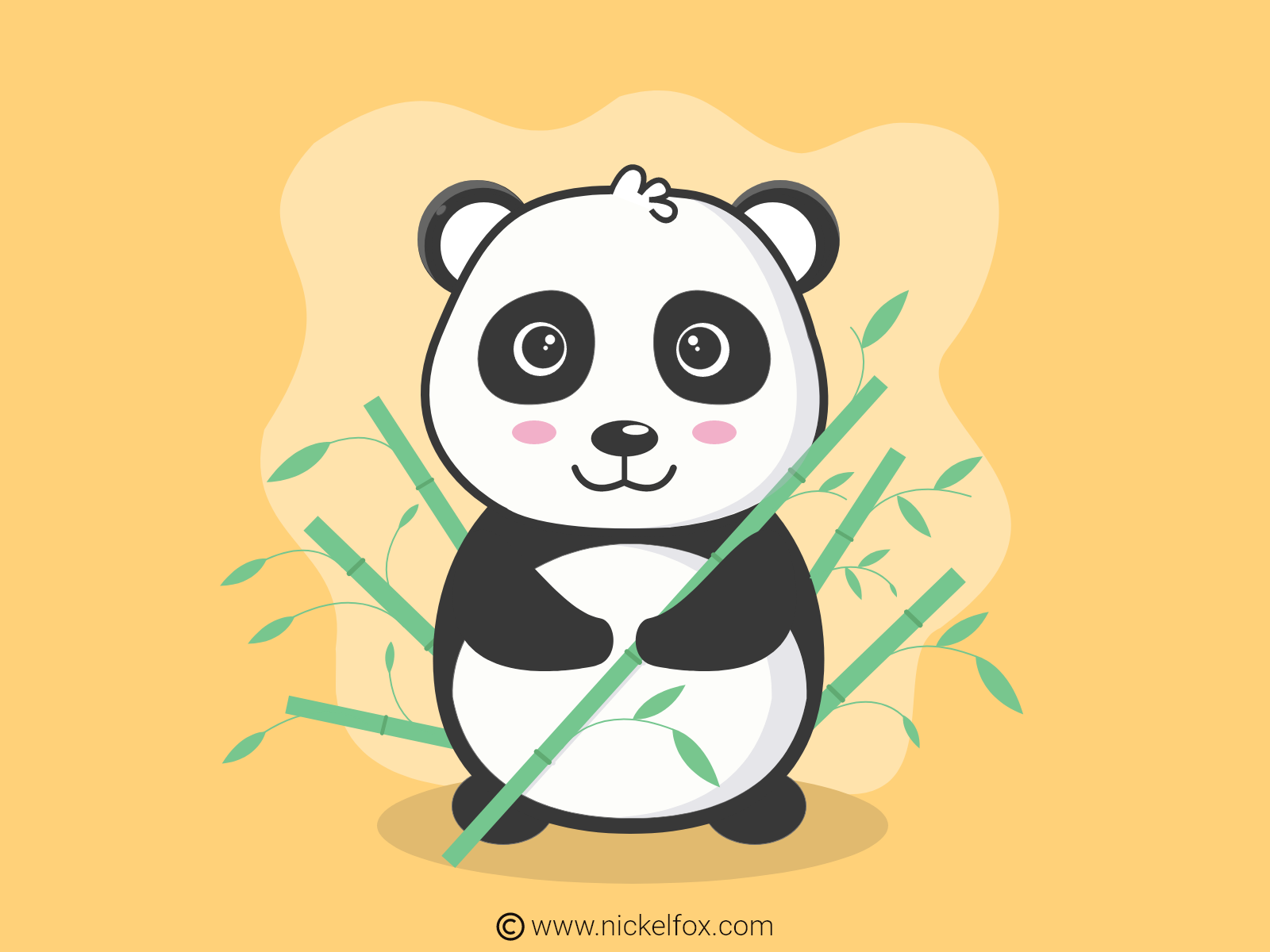 Panda Illustration by Abhinav Khare for Nickelfox - UI/UX Design on