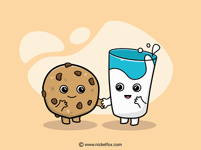 Breakfast Illustration art artist breakfast cookie design digital art drawing illustration illustrator milk vector