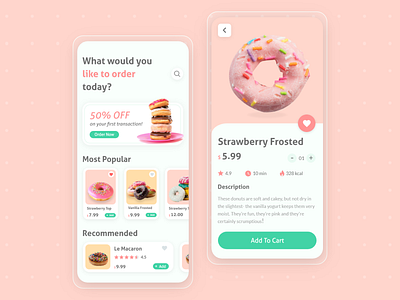 Donut- Food Delivery App adobe adobexd app app design clean delivery delivery app design donut app figma food food app food delivery interface ios mobile ui uidesign ux uxdesign