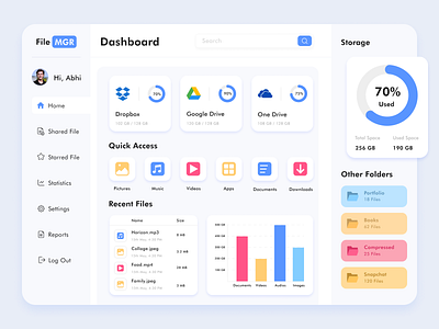 File Manager Dashboard Design by Abhinav Khare on Dribbble