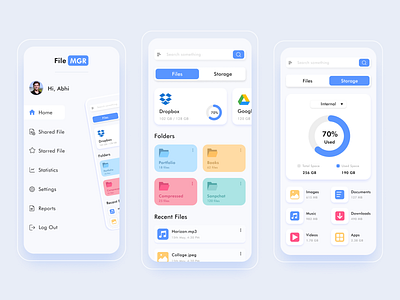 File Manager App Concept by Abhinav Khare on Dribbble