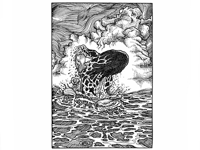 Hello World art artwork blackandwhiteart drawing illustration ink inking penciling sea sketchbook whale