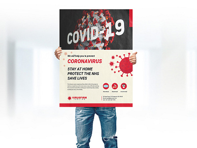 Covid-19 Coronavirus Flyer banner design branding corona corona flyer covid 19 design flyer design flyer template illustration marketing template template design