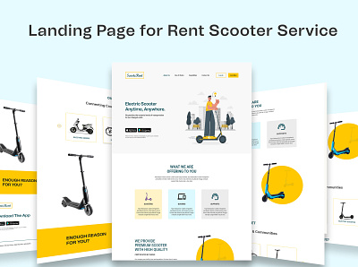 Landing Page for Rent Scooter Service branding homepage homepage design ui ui landing page ux web ui