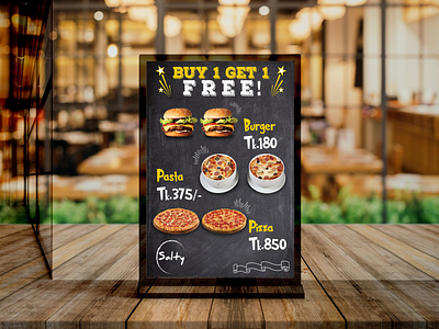 Restaurant Food Menu Stand Banner Design banner banner design branding design food menu illustration menu banner menu design template design