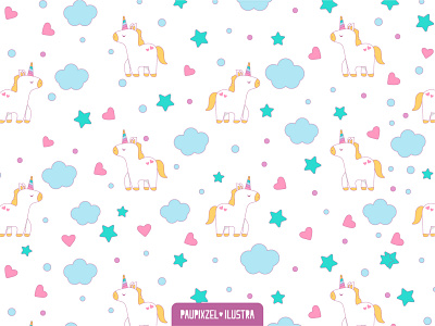 Porfolio PauPixzel 08 character childrens illustration cute art design fantasy girl illustration magic magic illustration pattern design patterns teenage unicorn vector