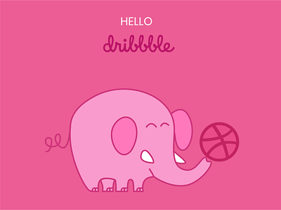 Hello Dribble! animal design elephant first design first shot hello dribble illustration