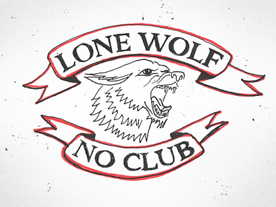 Lone Wolf - No Club biker patch vest wolf