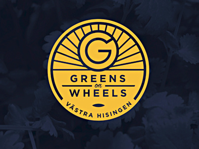 Greens on Wheels badge branding farming logo mobile plant typography urban veggies wheel