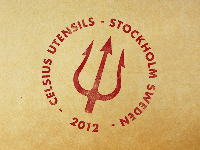 Celsius stamp fork logo logomark stamp