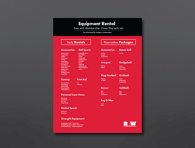 EQR Menu art branding design flat minimal recreation sports type typography