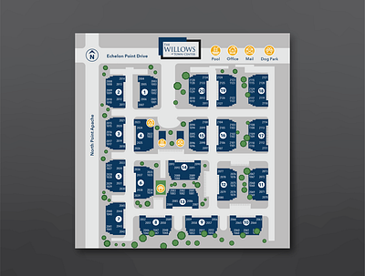 Willows Site Map adobe illustrator art branding design flat map minimal realestate vector