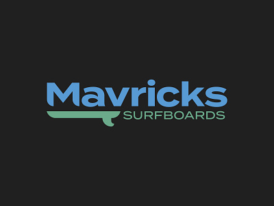 Mavericks Logo art branding design illustrator logo modern surf surfboards typography