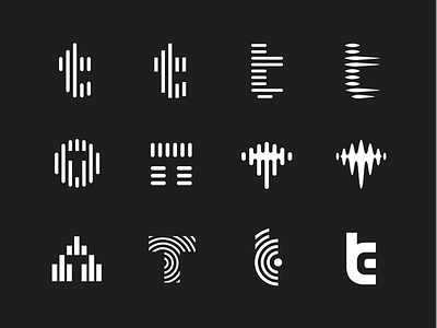 T lettermarks audio broadcast equalizer frequency lines mic negative space radio sound soundwaves t type