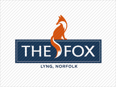 Fox v2 animal blue crest fox illustration logo orange type