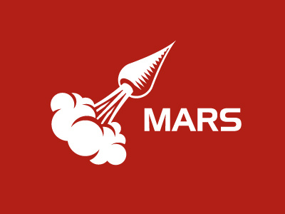 Mars beet identity illustration logo mars planet rocket vegetable