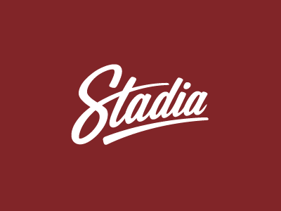 Stadia calligraphy custom identity lettering logo sports type vintage