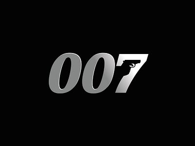 007 007 bond gun logo negative space silver spectre type