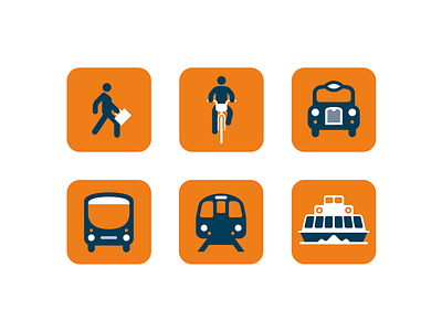 Commuter icons bike boat bus cycle icon logo london man symbol taxi train transport