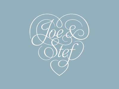 J&S hand drawn heart lettering logo script swash type typography