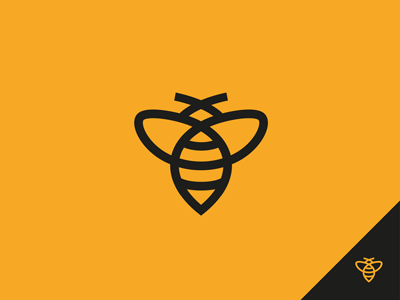 AB bee icon line logo mark symbol