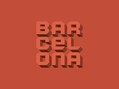 Barcelona 3d barcelona city lettering terracotta type typography