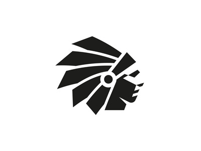 Scout final mark chief head icon identity indian logo native american negative space