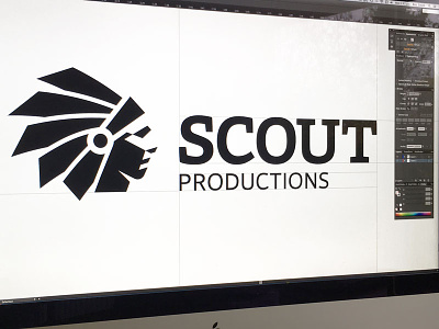 Scout chief film head icon identity indian location logo nativeamerican negativespace tv typography