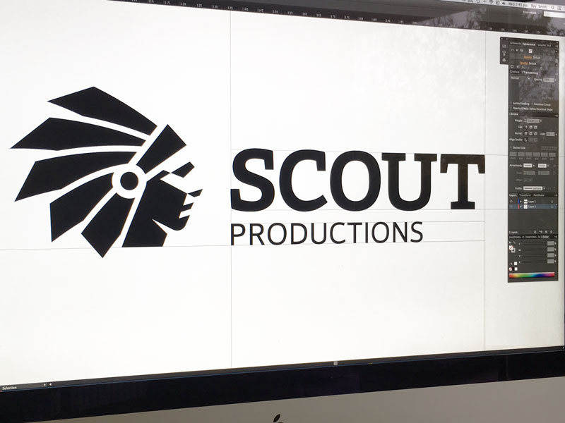 Scout tv location film typography nativeamerican negativespace logo indian identity icon head chief