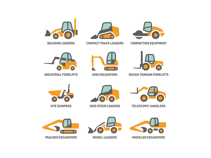 Construction machinery rental - 1 transport machinery construction vector illustrator illustration ux ui icon logo