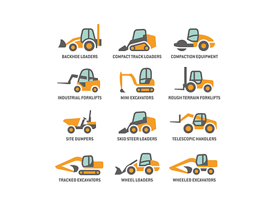 Construction machinery rental - 1 construction icon illustration illustrator logo machinery transport ui ux vector