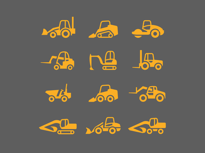 Construction machinery rental - 2 construction icon illustration illustrator logo machinery transport ui ux vector