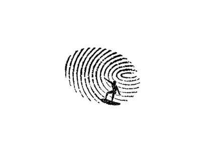 Surf Index fingerprint icon identity illustration logo sketch surfer surfing water sports