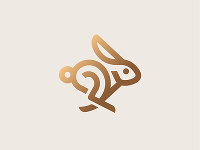 Bunny animal bunny easter hare icon illustration logo minimal rabbit running