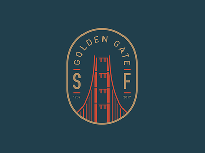 Golden Gate Bridge badge bridge golden gate bridge icon illustration logo patch san francisco