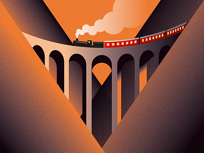 Viaduct 36 days of type bridge illustration train v vector viaduct