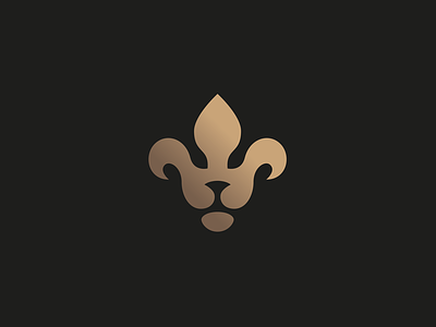 Fleur-de-lion fleur de lis flower icon lion logo symbol vector