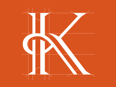 Kallaway grid. identity k logo pr typography