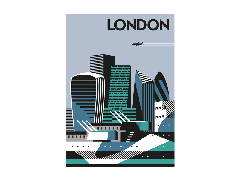 The Square Mile city cityscape cover dazzle illustration london negative space ship skyline vector