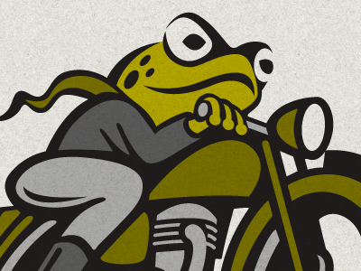 Lee Jackson cartoon classic clothing frog green identity illustration logo motorcycle toad