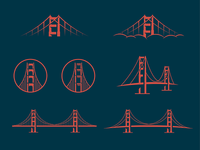 Golden Gate Bridge branding bridge icon illustration illustrator logo packaging san francisco sf vector