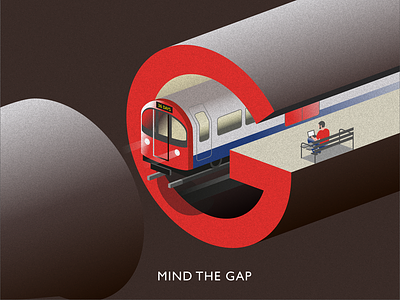 Mind the Gap 36 days of type g illustration logo london mind the gap subway train tube type typography underground